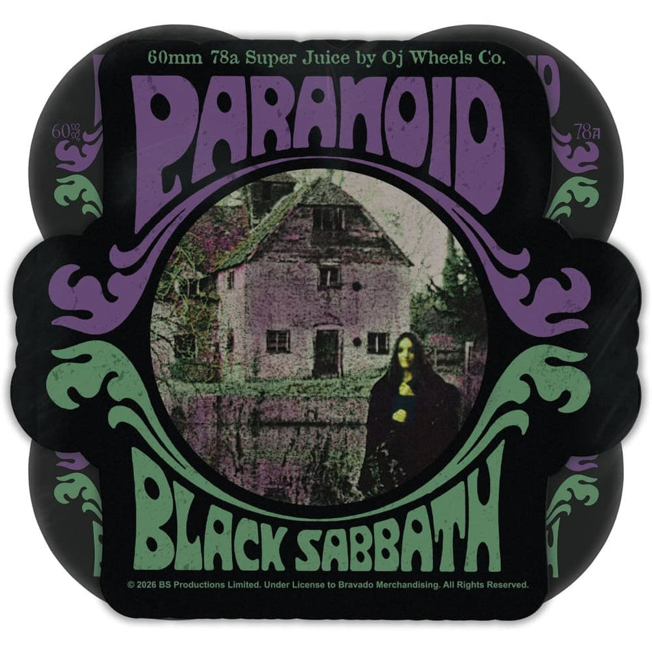 OJ x Black Sabbath Paranoid Super Juice 60mm 78a Skateboard Wheels