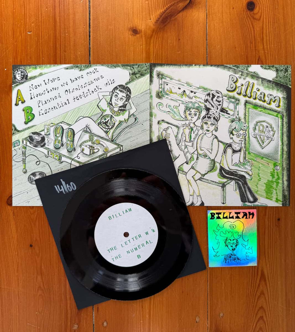 Billiam - The Letter W & the Numeral B - Hand Lathed Black 7"