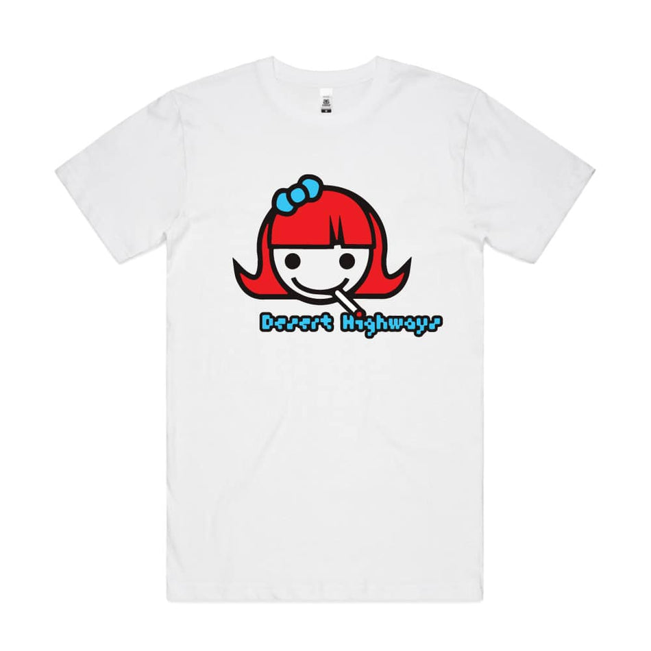 Desert Highways Smoking Girl Tee - White